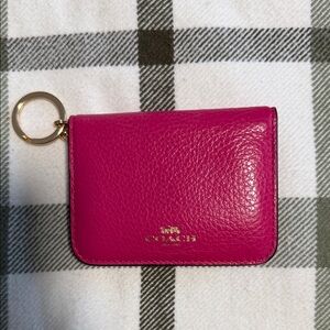 Coach Fuchsia Leather Key Holder